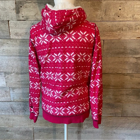 Roxy women’s faux fur lined Nordic patterned hoodie in size medium - Picture 3 of 11